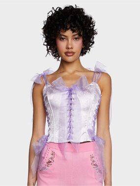 Sugar Thrillz Romancing Menace Corset Top NWT